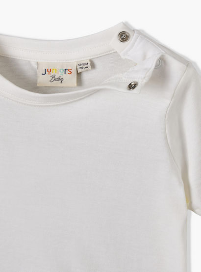 Juniors Round Neck Short Sleeves T-shirt and Dungaree Set with Applique-baby-boys-clothing-setsandcoords-image-6