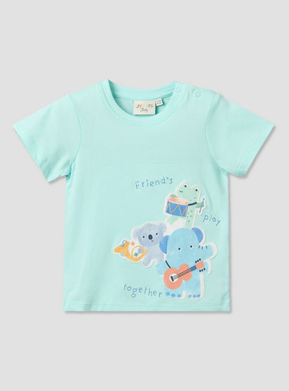Set of 3 Juniors Round Neck Short Sleeves T-shirt and Shorts Set with Applique Detail-baby-boys-clothing-setsandcoords-image-3