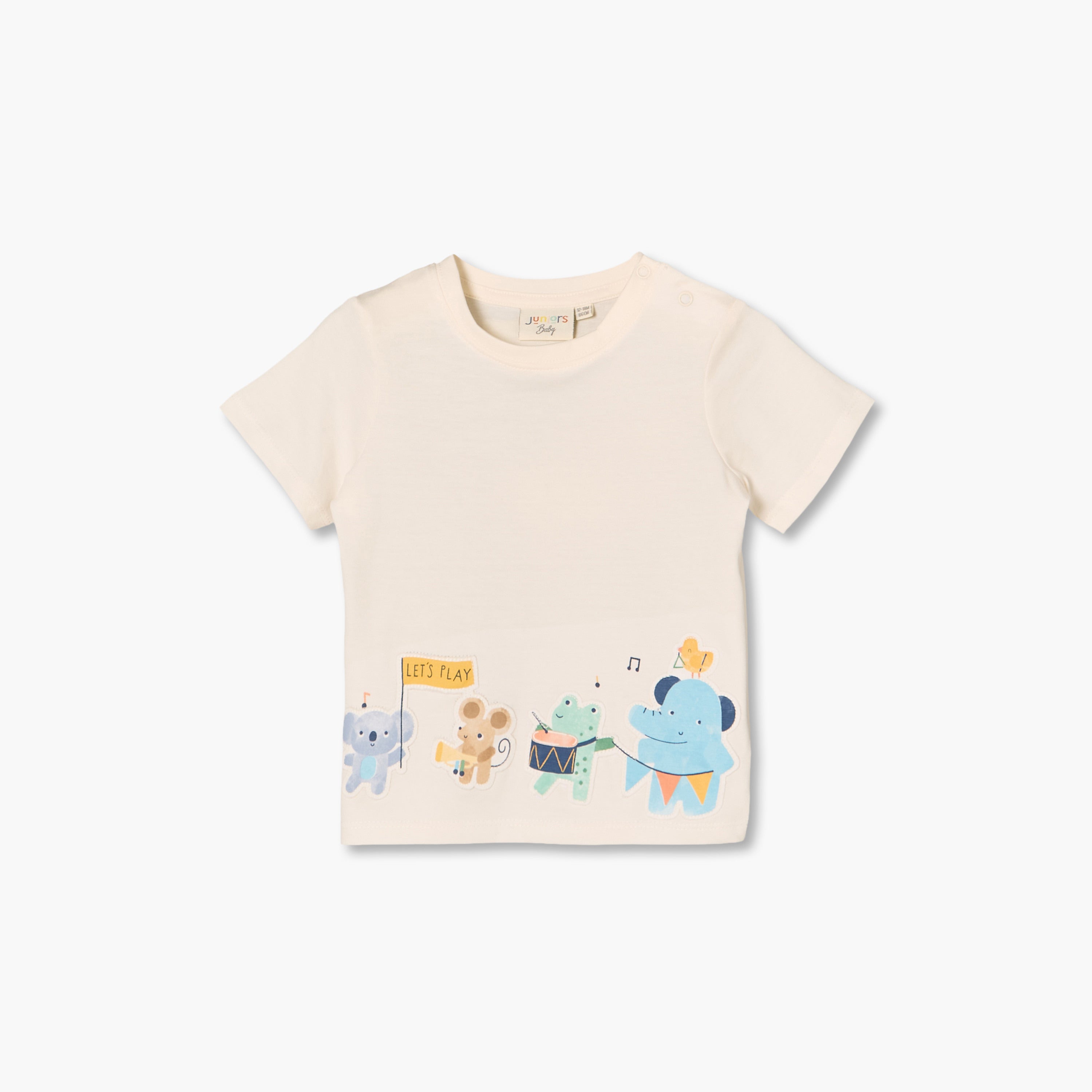 Set of 3 Juniors Round Neck Short Sleeves T-shirt and Shorts Set with Applique Detail