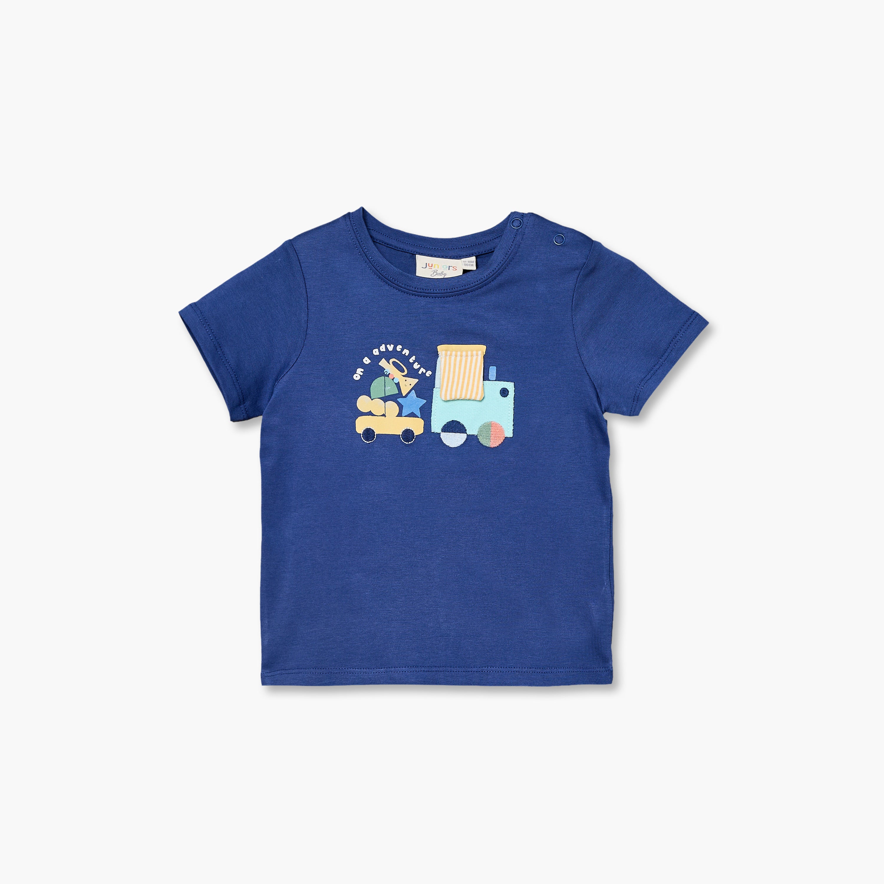 Set of 3 Juniors Round Neck Short Sleeves T-shirt and Shorts Set with Applique Detail