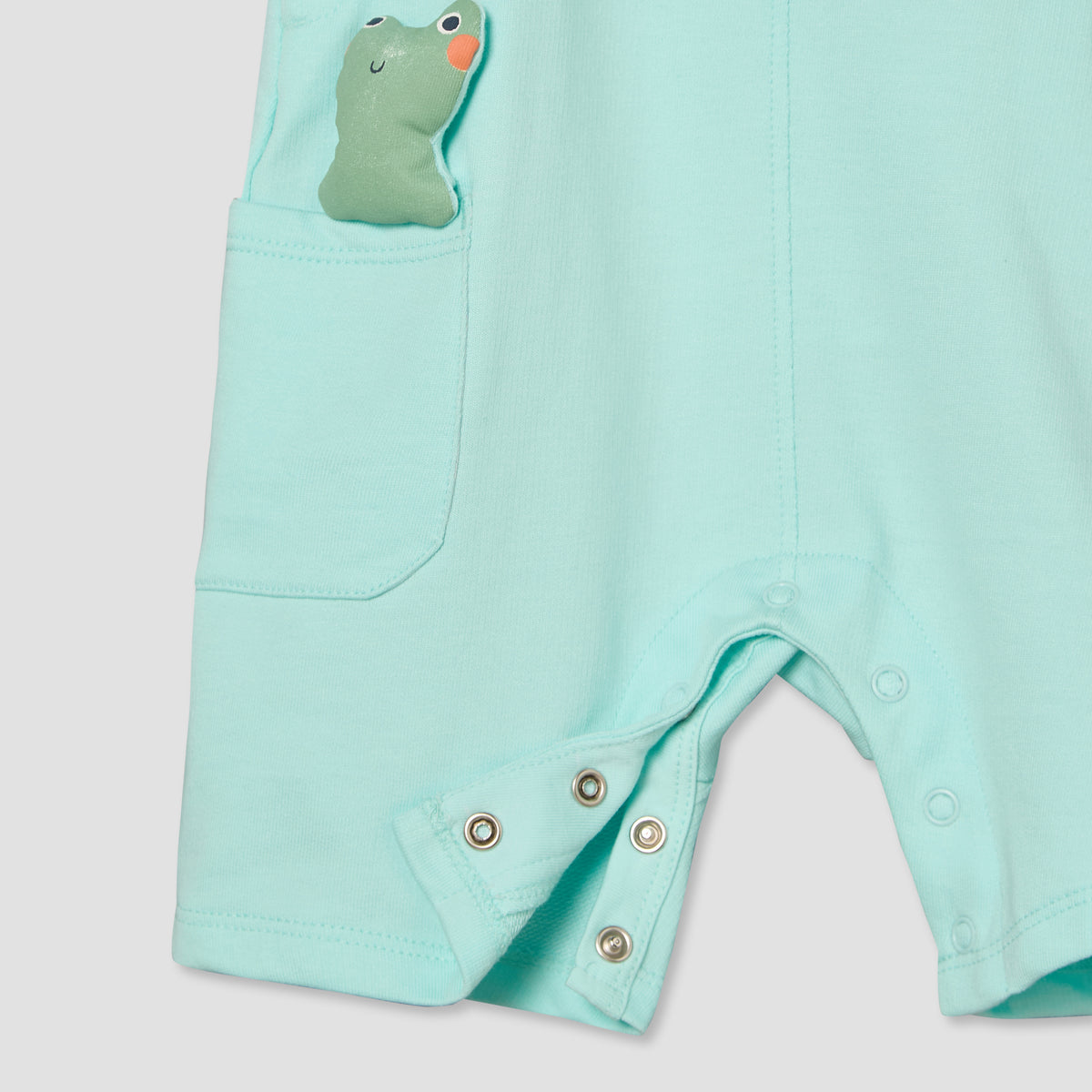 Juniors Round Neck Short Sleeves T-shirt and Dungaree Set with Drum Print