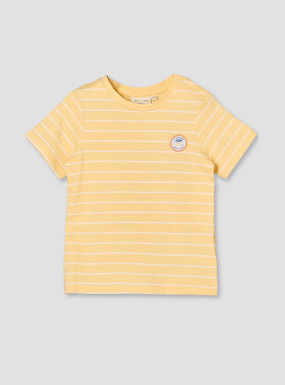 Juniors Round Neck Short Sleeves T-shirt and Dungaree Set with Drum Print-baby-boys-clothing-setsandcoords-image-5