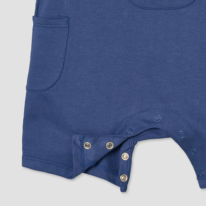 Juniors Round Neck Short Sleeves T-shirt and Dungaree Set with Drum Print