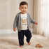 Set of 3 Juniors Crew Neck Long Sleeves T-shirt and Pants Set with Bear Print