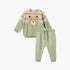 Juniors Crew Neck Long Sleeves Sweater and Pants Set with Bear Applique