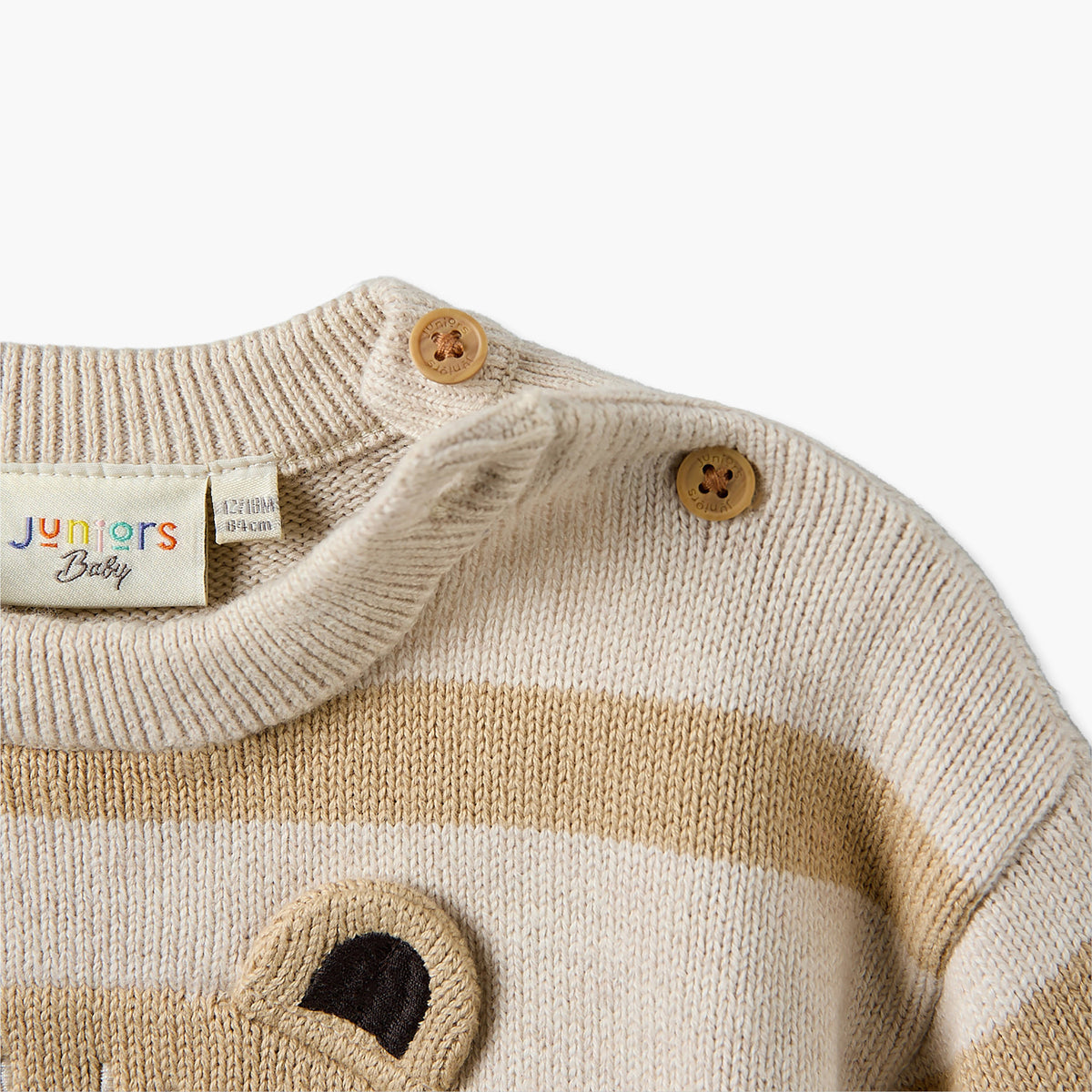 Juniors Crew Neck Long Sleeves Sweater and Pants Set with Bear Applique