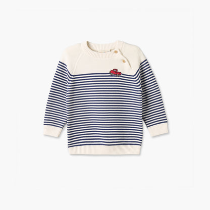 Juniors Crew Neck Long Sleeves Sweater and Joggers Set with Stripes