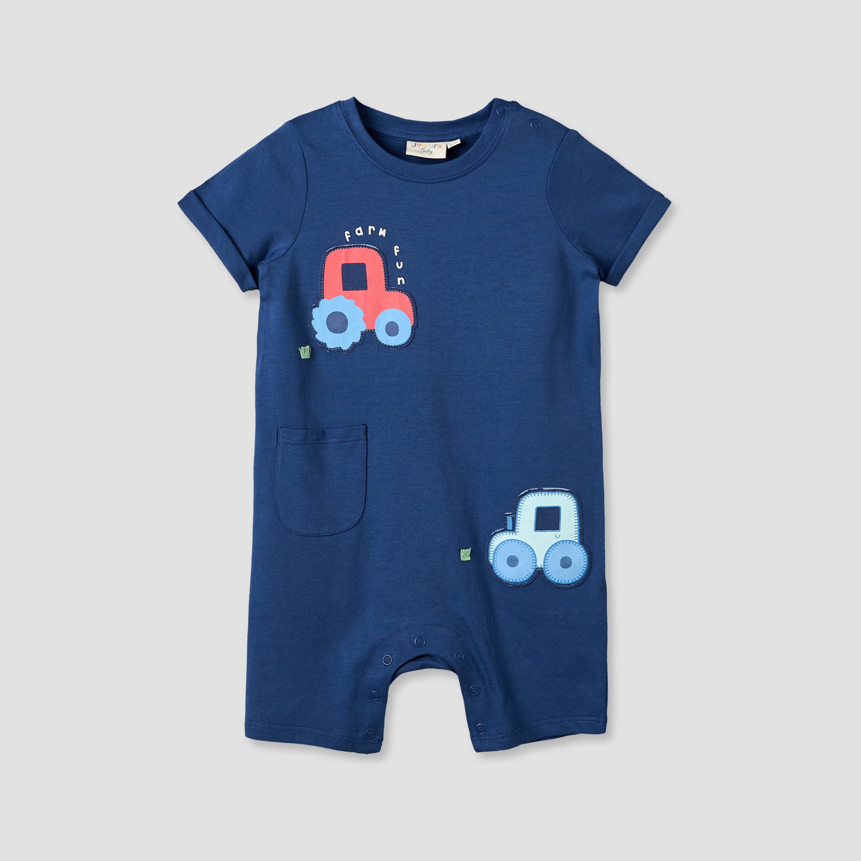 Pack of 2 Juniors Crew Neck Short Sleeves Romper with Farm Print
