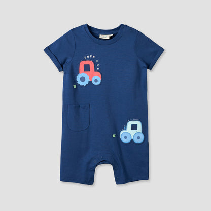 Pack of 2 Juniors Crew Neck Short Sleeves Romper with Farm Print