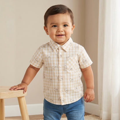 Juniors Short Sleeves Shirt with Elephant Print