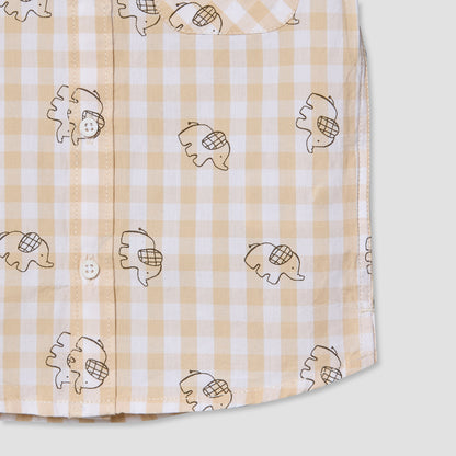 Juniors Short Sleeves Shirt with Elephant Print
