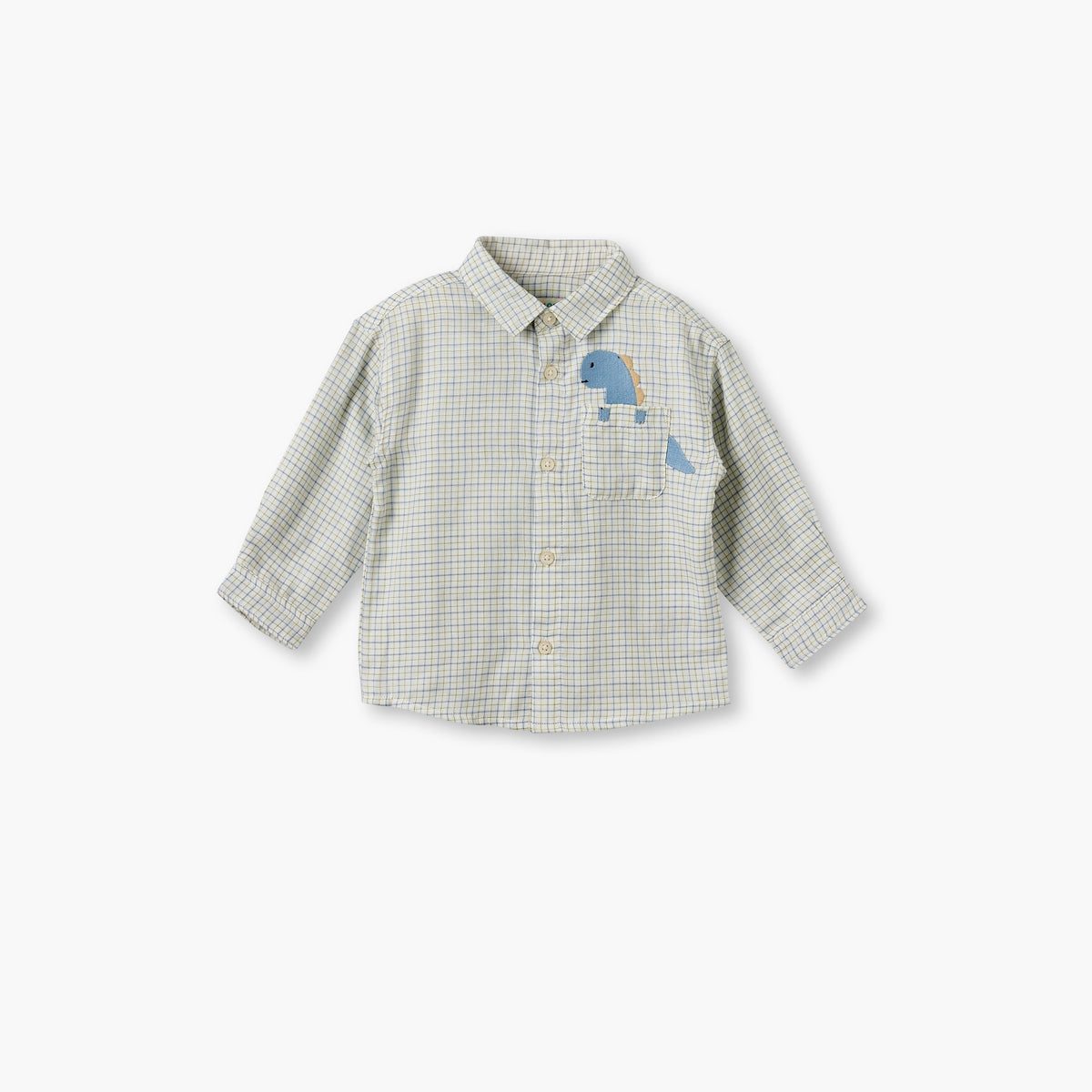 Juniors Long Sleeves Shirt with Dinosaur Embroidery