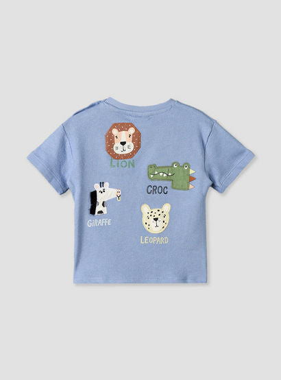 Juniors Round Neck Short Sleeves T-shirt and Shorts Set with Stripes-baby-boys-clothing-setsandcoords-image-5