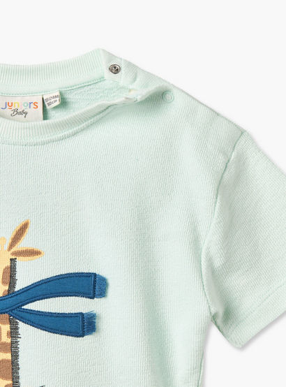 Juniors Crew Neck Short Sleeves T-shirt and Shorts Set with Giraffe Print-baby-boys-clothing-setsandcoords-image-8