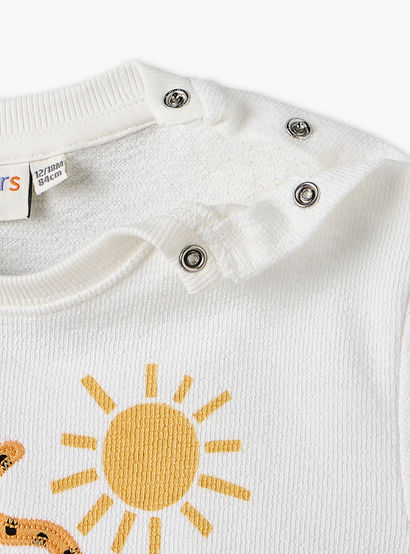 Juniors Round Neck Short Sleeves T-shirt and Shorts Set with Tiger Applique-baby-boys-clothing-setsandcoords-image-6
