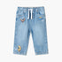 Juniors Jeans with Dinosaur Embroidery, Drawstring Waist - Blue / 12-18 mths