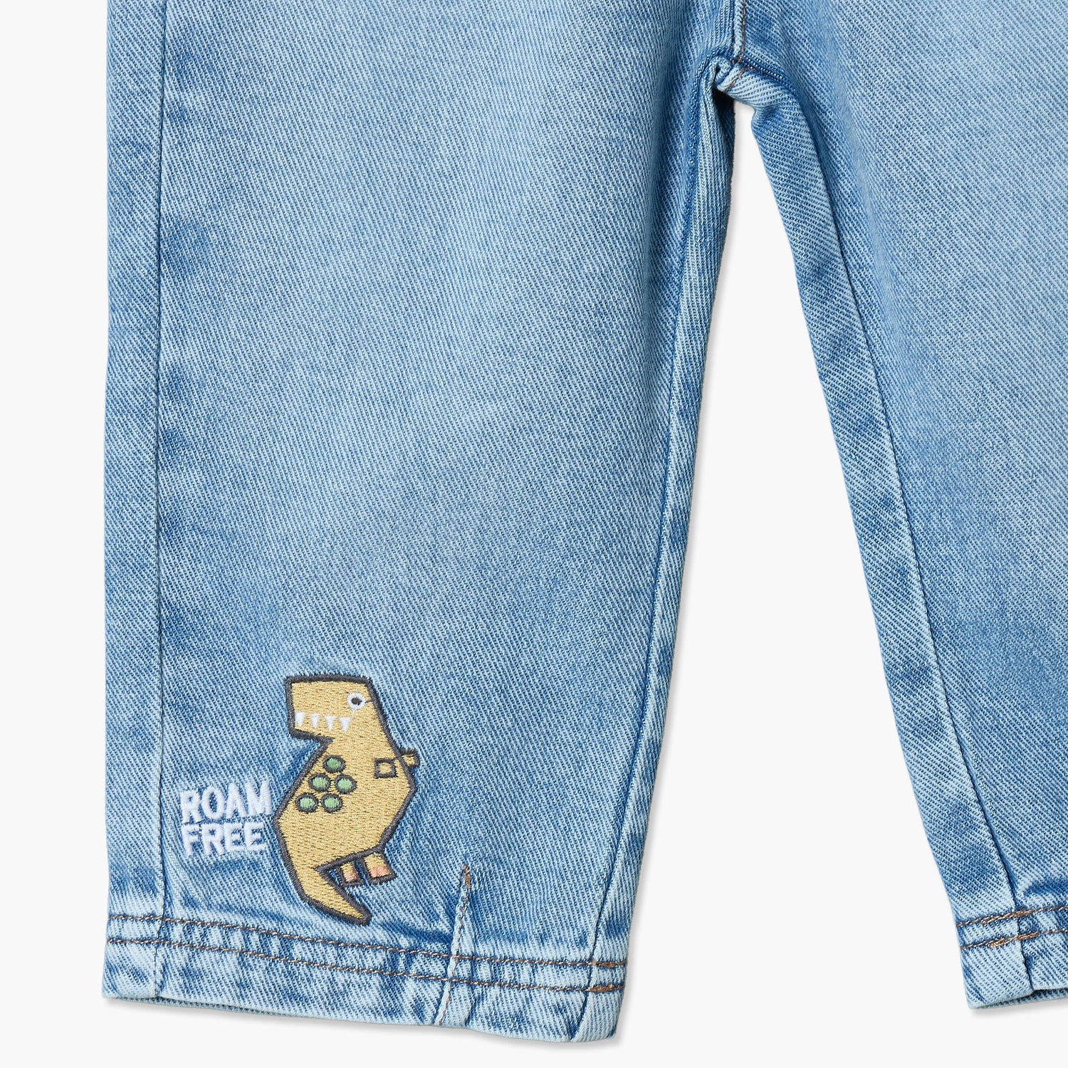 Juniors Jeans with Dinosaur Embroidery, Drawstring Waist