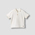 Giggles Collared Short Sleeves Polo T-shirt with Textured Design - Cream / 12-18 mths