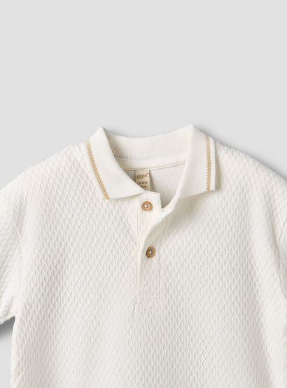 Giggles Collared Short Sleeves Polo T-shirt with Textured Design-baby-boys-clothing-shirts-image-3