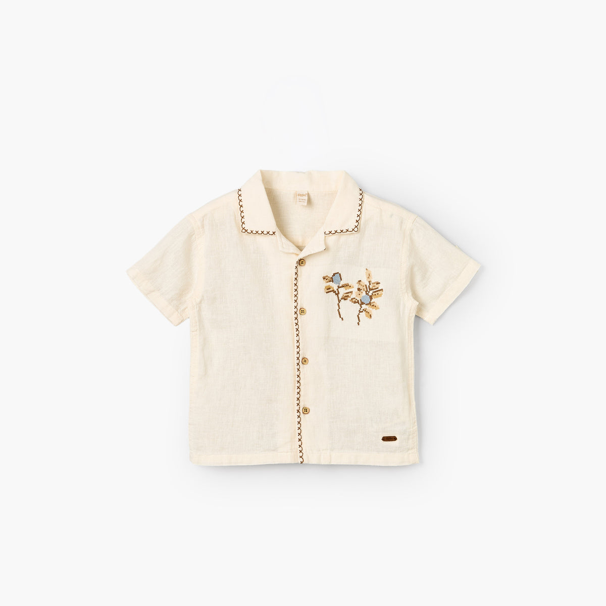 Giggles Short Sleeves Shirt with Embroidery
