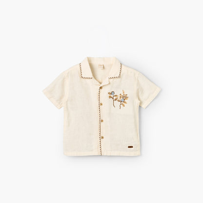 Giggles Short Sleeves Shirt with Embroidery