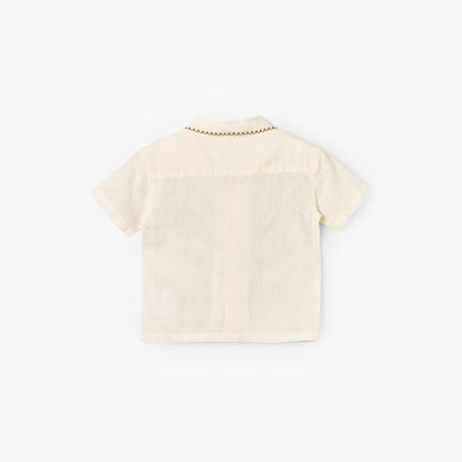 Giggles Short Sleeves Shirt with Embroidery