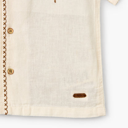 Giggles Short Sleeves Shirt with Embroidery