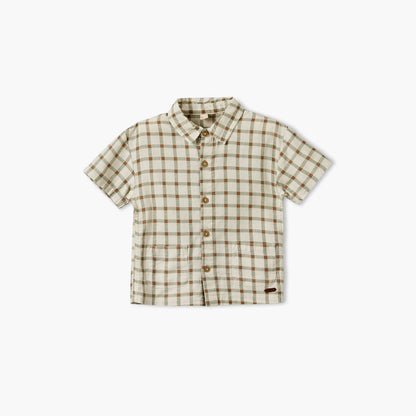 Giggles Short Sleeves Shirt with Checked Design