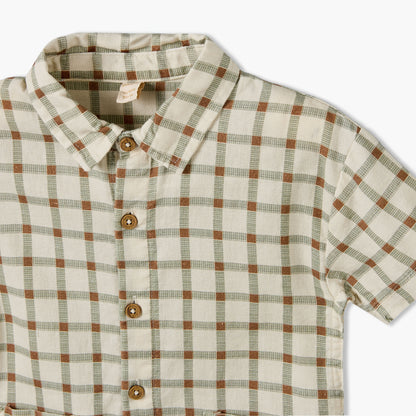 Giggles Short Sleeves Shirt with Checked Design