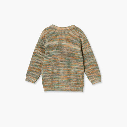 Giggles Crew Neck Cardigan with Button Closure