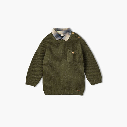 Giggles Collared Sweater with Pocket