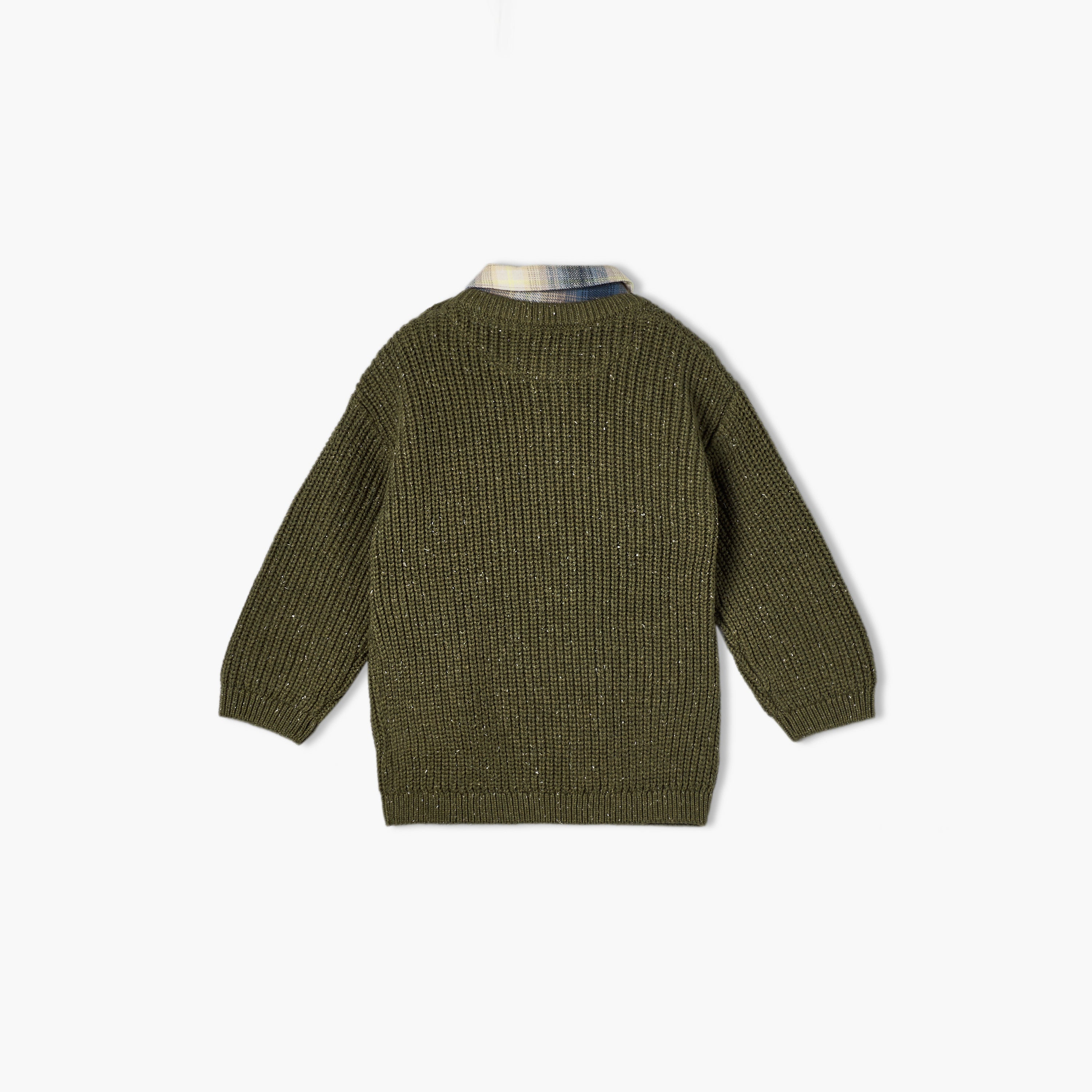 Giggles Collared Sweater with Pocket