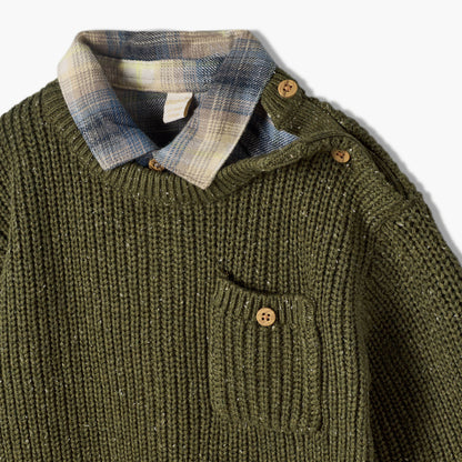 Giggles Collared Sweater with Pocket