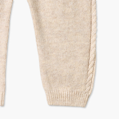Giggles Collared Long Sleeves Cardigan and Jogger Set with Knitted Texture