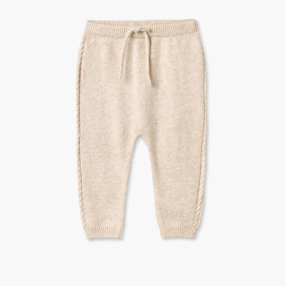 Giggles Collared Long Sleeves Cardigan and Jogger Set with Knitted Texture