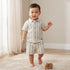 Giggles Collared Short Sleeves Shirt and Shorts Set with Stripes - Multicolour / 18-24 mths