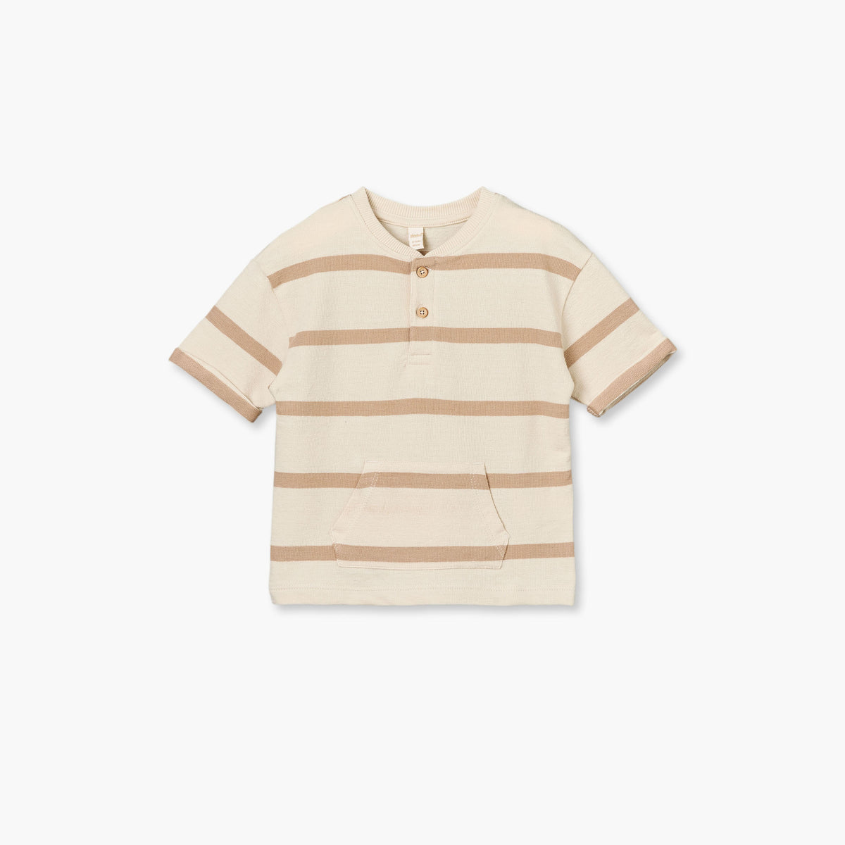 Giggles Henley Neck Short Sleeves T-shirt and Shorts Set with Stripes