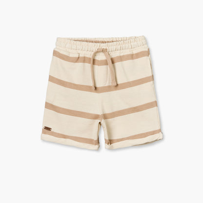 Giggles Henley Neck Short Sleeves T-shirt and Shorts Set with Stripes