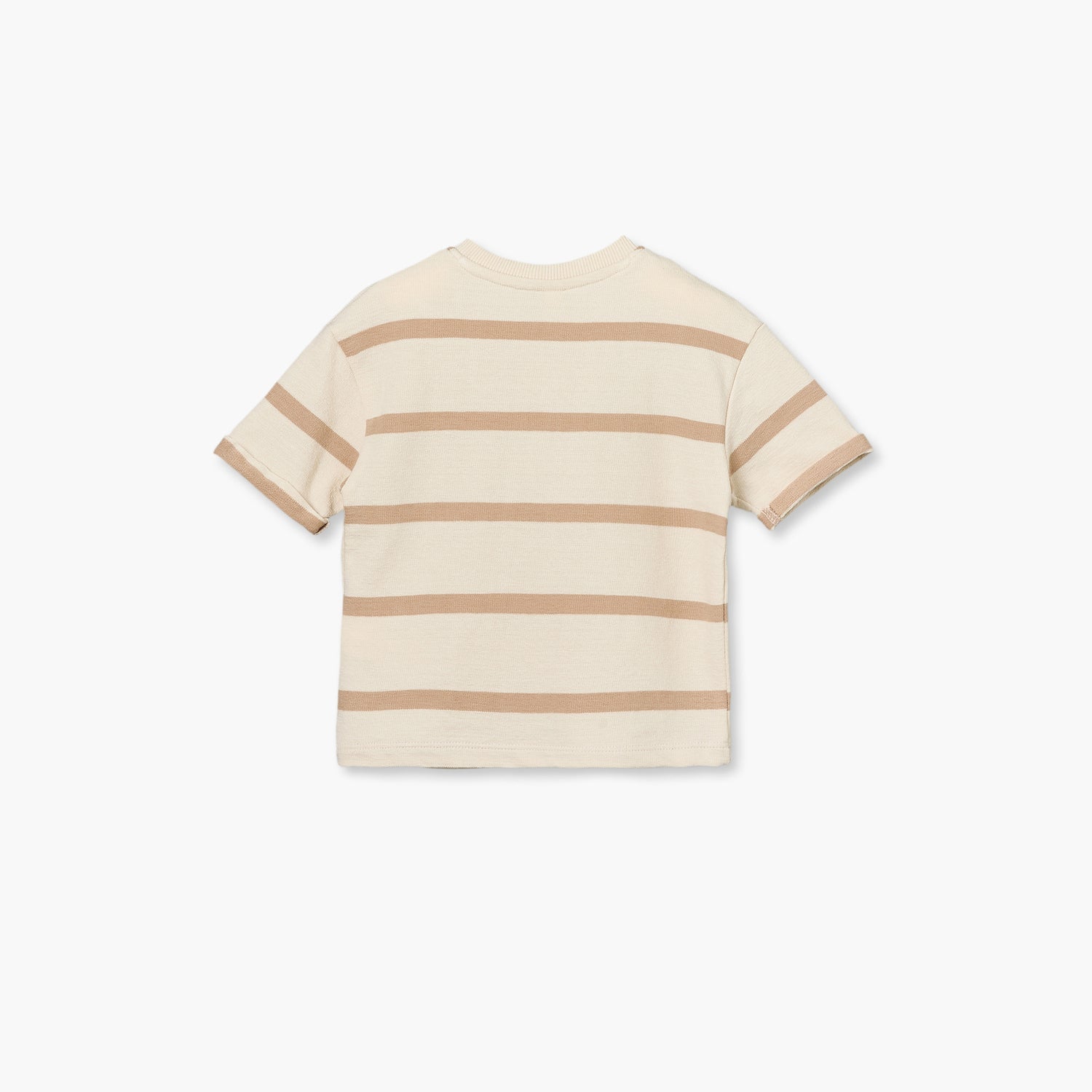 Giggles Henley Neck Short Sleeves T-shirt and Shorts Set with Stripes
