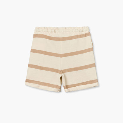 Giggles Henley Neck Short Sleeves T-shirt and Shorts Set with Stripes