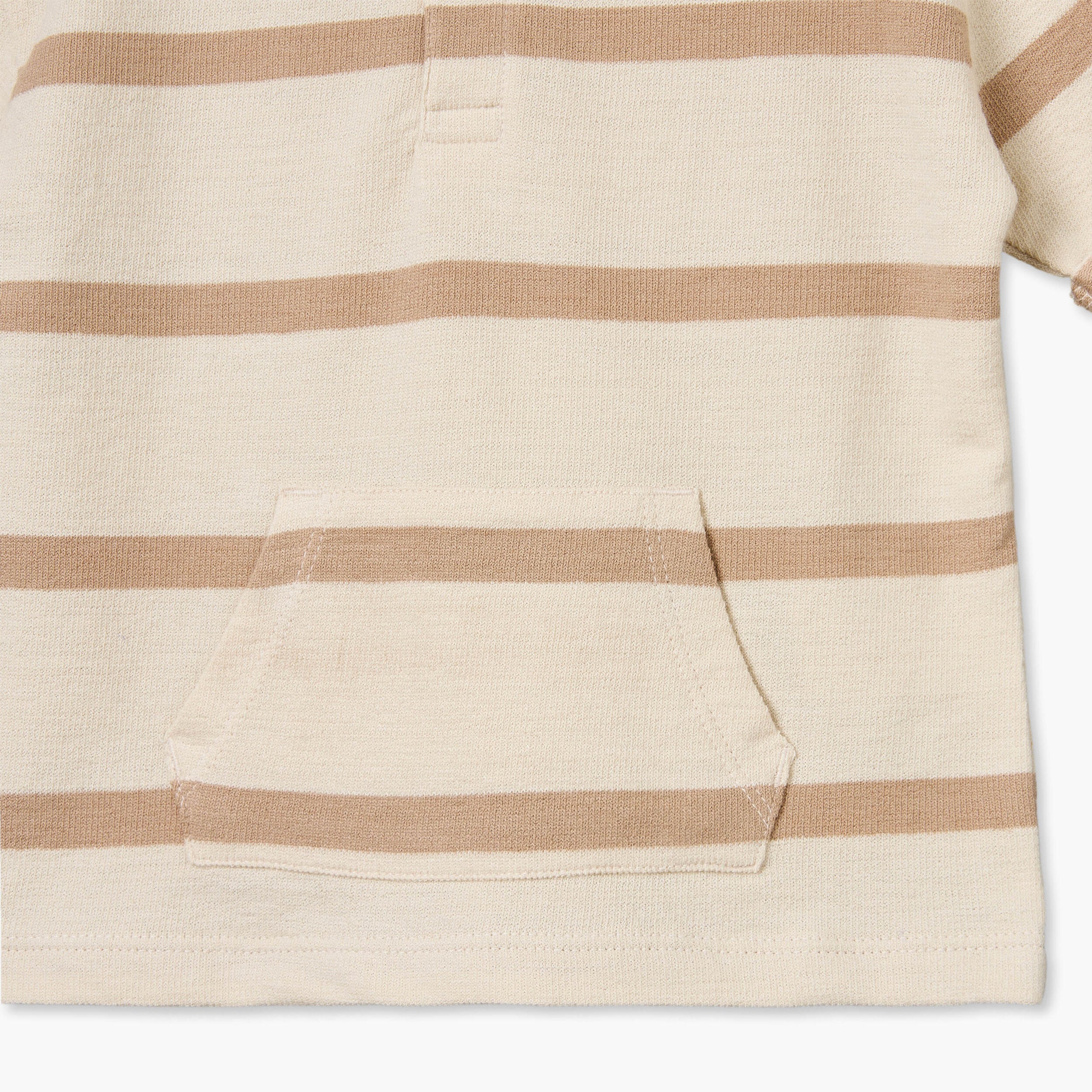 Giggles Henley Neck Short Sleeves T-shirt and Shorts Set with Stripes