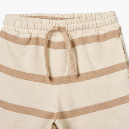 Giggles Henley Neck Short Sleeves T-shirt and Shorts Set with Stripes