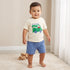 Lee Cooper Crew Neck Short Sleeves T-shirt and Shorts Set with Graphic Print - Blue / 24-36 mths