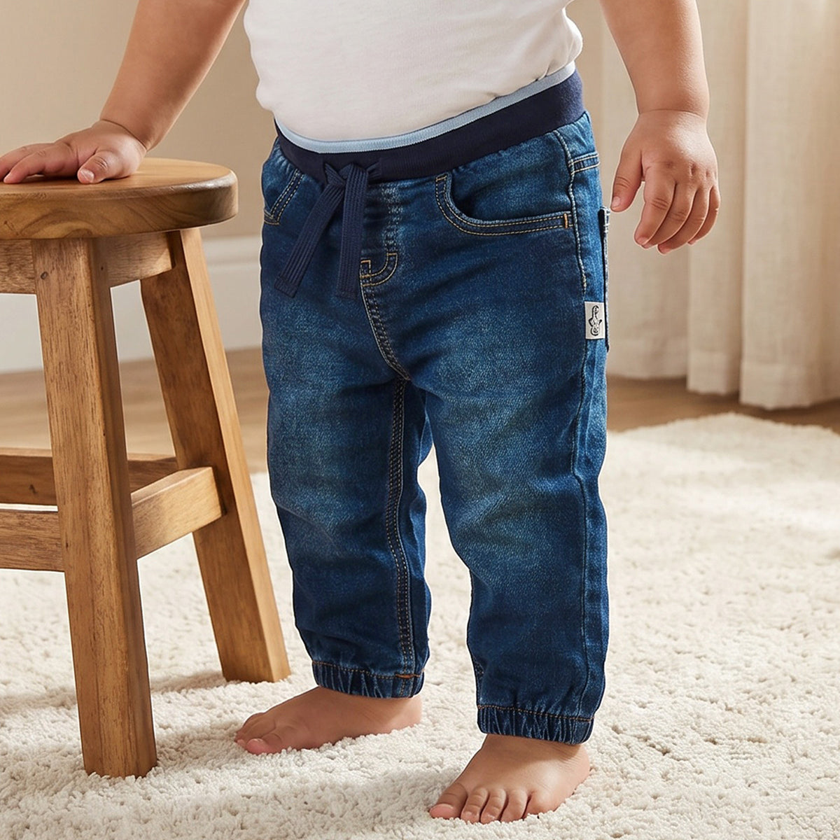 Lee Cooper Elasticated Waistband Jeans with Pockets - Blue / 12-18 mths
