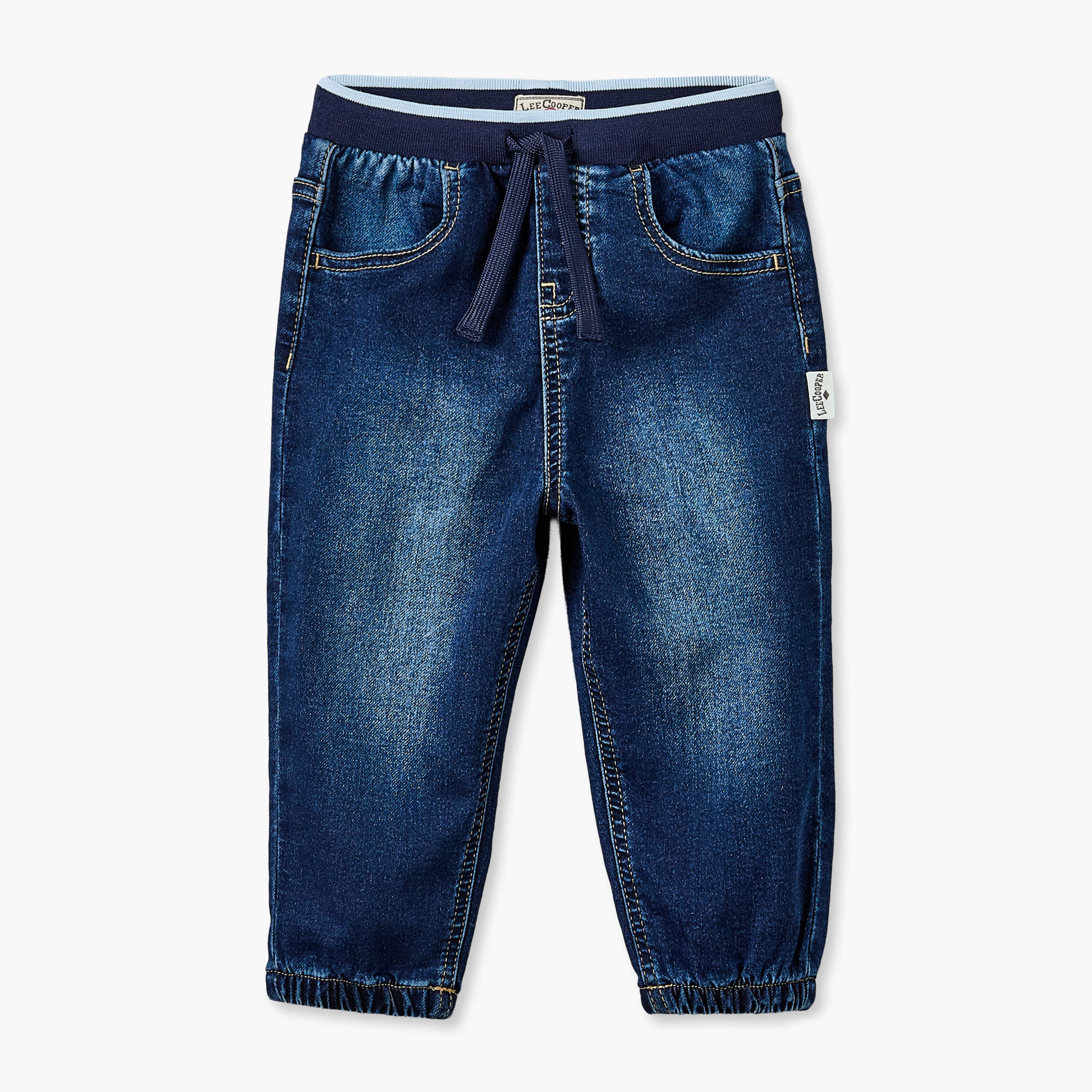 Lee Cooper Elasticated Waistband Jeans with Pockets