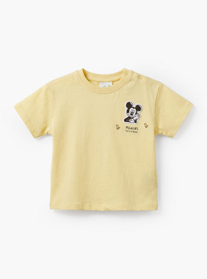 Disney Crew Neck Short Sleeves T-shirt and Shorts Set with Mickey Mouse Print-baby-boys-clothing-setsandcoords-image-3