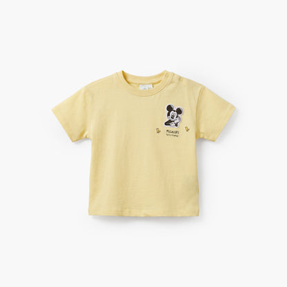 Disney Crew Neck Short Sleeves T-shirt and Shorts Set with Mickey Mouse Print