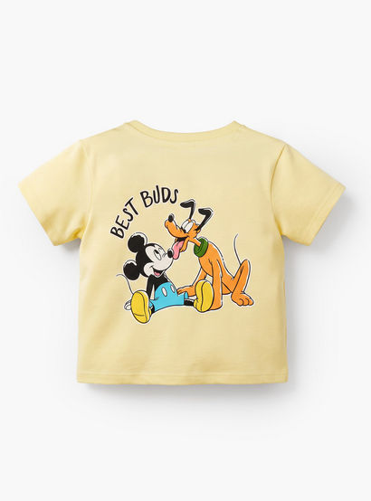 Disney Crew Neck Short Sleeves T-shirt and Shorts Set with Mickey Mouse Print-baby-boys-clothing-setsandcoords-image-5