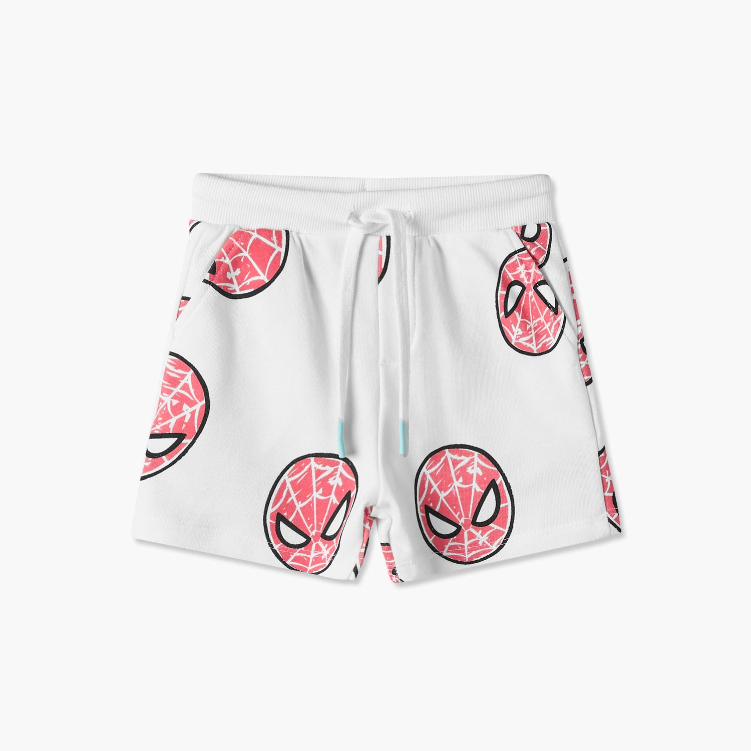 Crew Neck Short Sleeves T-shirt and Shorts Set with Spider-Man Print