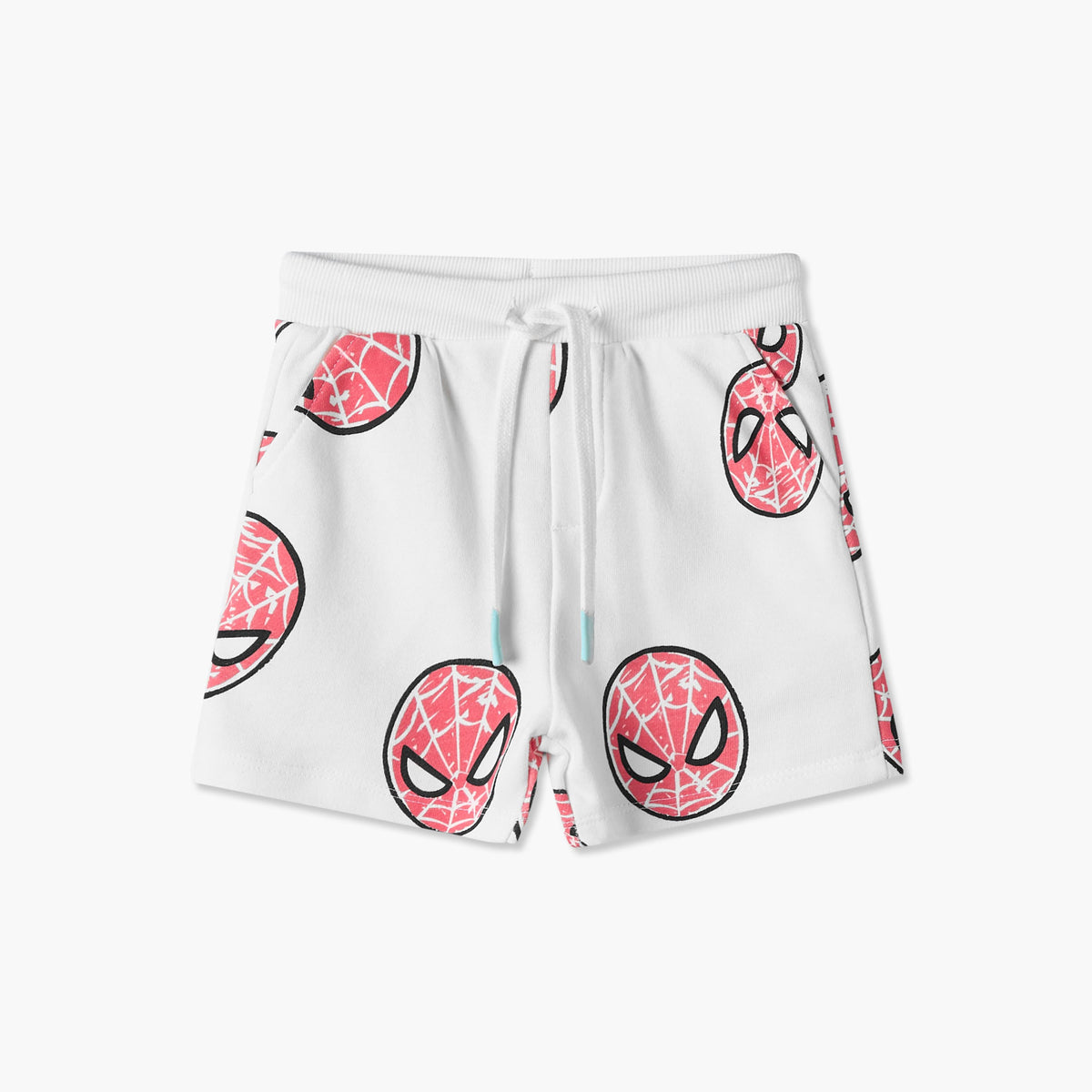 Crew Neck Short Sleeves T-shirt and Shorts Set with Spider-Man Print